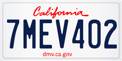 CA license plate 7MEV402