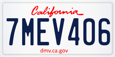 CA license plate 7MEV406