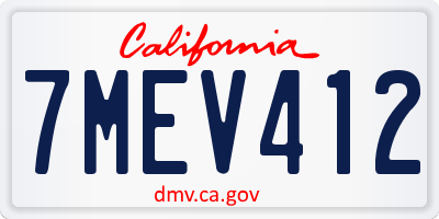 CA license plate 7MEV412