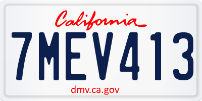 CA license plate 7MEV413