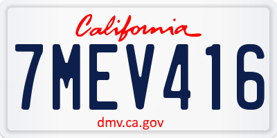 CA license plate 7MEV416