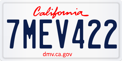 CA license plate 7MEV422