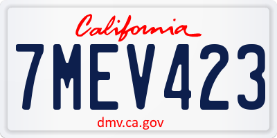 CA license plate 7MEV423