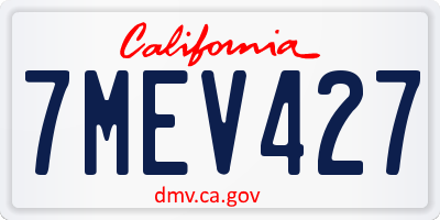 CA license plate 7MEV427