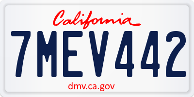 CA license plate 7MEV442