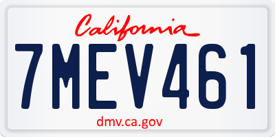 CA license plate 7MEV461