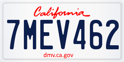CA license plate 7MEV462