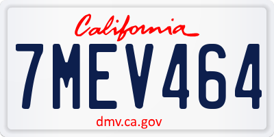 CA license plate 7MEV464