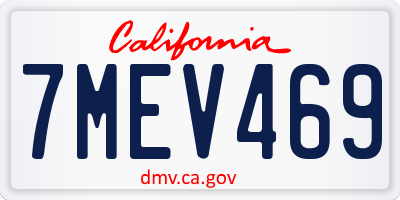 CA license plate 7MEV469