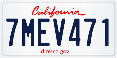 CA license plate 7MEV471