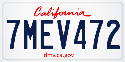 CA license plate 7MEV472