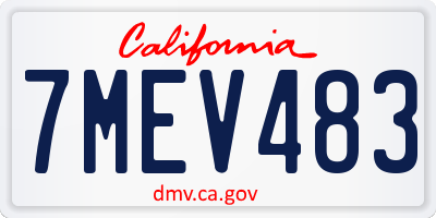 CA license plate 7MEV483