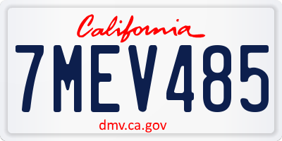 CA license plate 7MEV485