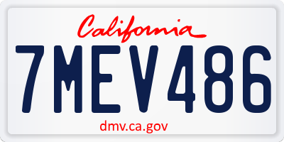 CA license plate 7MEV486