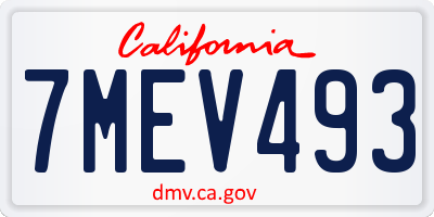 CA license plate 7MEV493