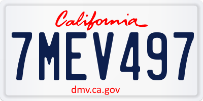 CA license plate 7MEV497