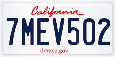 CA license plate 7MEV502