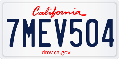 CA license plate 7MEV504