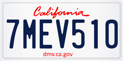 CA license plate 7MEV510