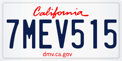 CA license plate 7MEV515