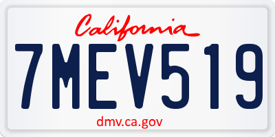 CA license plate 7MEV519