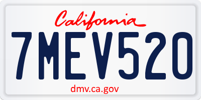 CA license plate 7MEV520