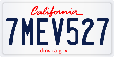 CA license plate 7MEV527