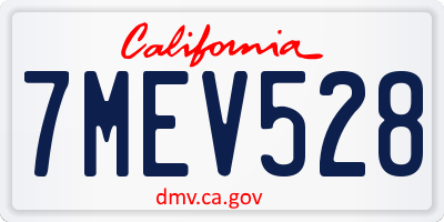 CA license plate 7MEV528