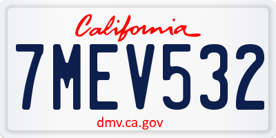 CA license plate 7MEV532