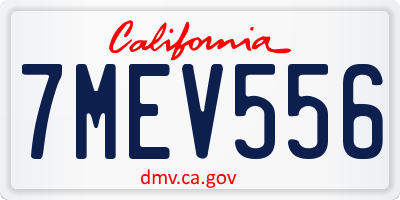 CA license plate 7MEV556