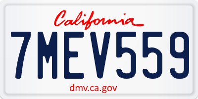 CA license plate 7MEV559