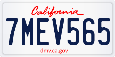 CA license plate 7MEV565