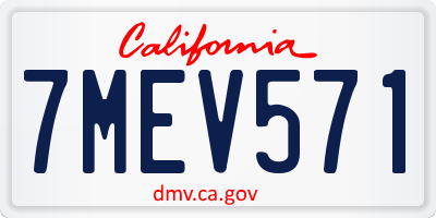 CA license plate 7MEV571