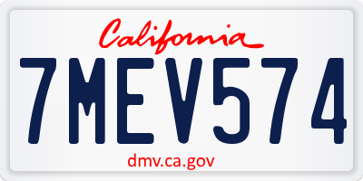 CA license plate 7MEV574