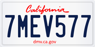CA license plate 7MEV577