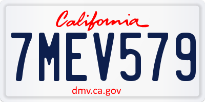 CA license plate 7MEV579