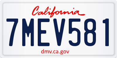 CA license plate 7MEV581
