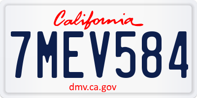 CA license plate 7MEV584