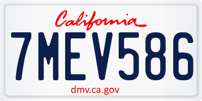 CA license plate 7MEV586