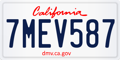 CA license plate 7MEV587