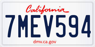CA license plate 7MEV594
