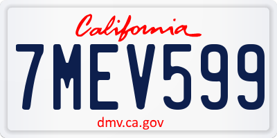 CA license plate 7MEV599