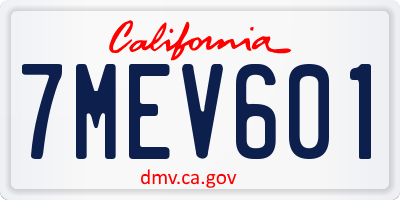 CA license plate 7MEV601