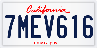 CA license plate 7MEV616
