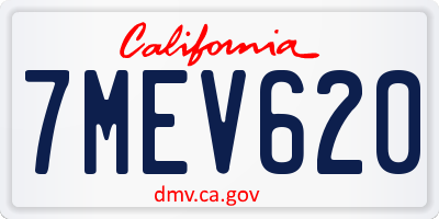 CA license plate 7MEV620