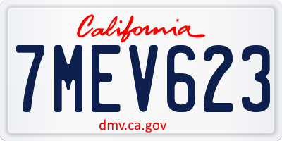 CA license plate 7MEV623