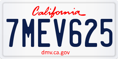 CA license plate 7MEV625