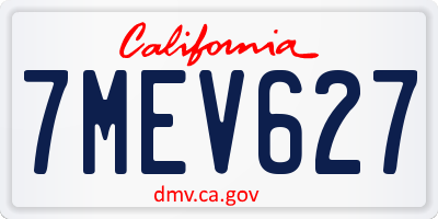 CA license plate 7MEV627