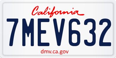 CA license plate 7MEV632