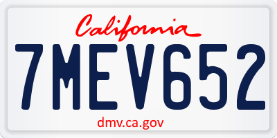 CA license plate 7MEV652